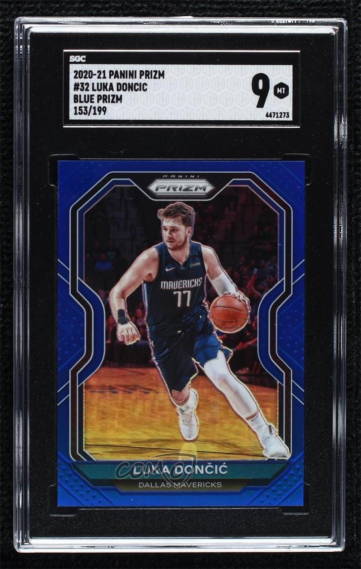 2020-21 Panini Prizm Blue Prizm 153/199 Luka Doncic #32 SGC 9 MINT hs9