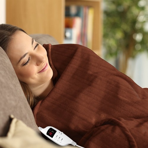 My Best Buy - Laura Hill Heated Electric Blanket Throw Rug Coral Warm Fleece ... - Picture 7 of 8