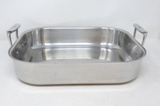 All Clad Heavy Stainless Steel 14" x 12" x 3" Roaster Roasting Pan High Handles