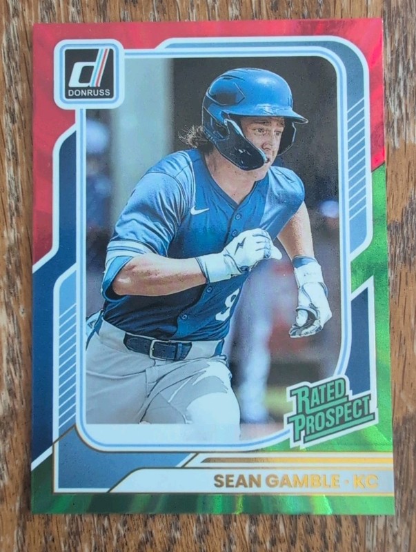 2026 Panini Donruss Red Green Lazer Parallel Sean Gamble Rated Prospect