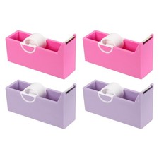 4 Pack Tape Dispenser Desk Desktop Tape Dispenser Cutter Holder Rose  Purple