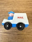 Vintage Fisher Price Little People Mail Truck w/ Blue Mailman Figure