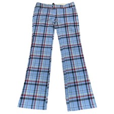 VTG Y2K 90s Abercrombie  Fitch Tartan Plaid Pants 4 Women Stretch Flare 32x31.5