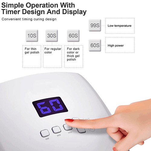 Lámpara de uñas blanca recargable inalámbrica LED/UV 48W esmalte de uñas secador de uñas - Imagen 8 de 12