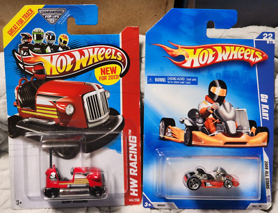 LOT OF 2 - 2012 HW Racing Hot Wheels Red BUMP AROUND 2008 ALL STARS GO KART NEW!