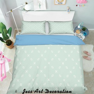 3d Light Green White Figure Duvet Covers Set Quilt Cover Set