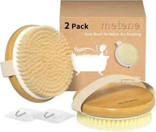 NEW 2 Pack Metene Body Brushes / Soft and Stiff Brushing / Wet or Dry / SEALED