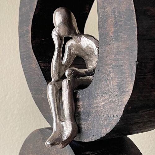 Scultura seduta artigianale per tre uomini - pezzo accento arredamento casa moderno - Foto 5 di 8