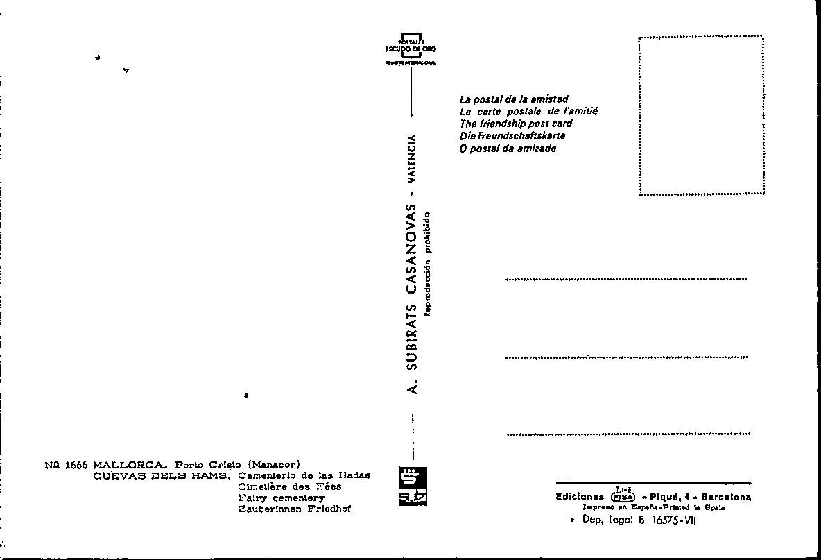 Postcard Spain Fairy Cemetery Cave Porto Cristo Mallorca Unposted 6 x 4 inches eBay