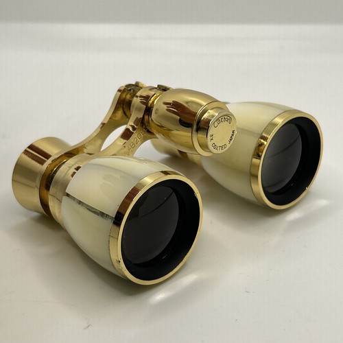 VINTAGE GORGEOUS MOTHER OF PEARL OPERA GLASSES JAPAN 3X GOLD PLATED B208✅ - Picture 3 of 13