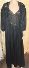 Vtg Diane Von Furstenberg 1970's Rare Black Intimate Sleepwear Set Sz M-L