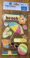 Paper House Life’s A Beach Comber Fun Sun Vacation Tropical Flip Flops Scrapbook