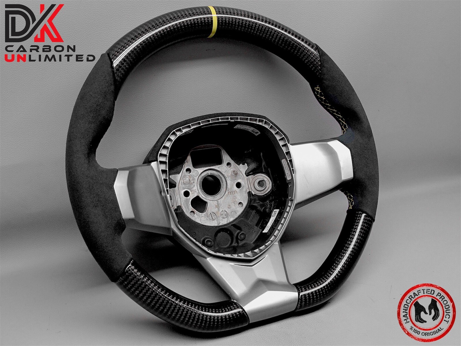 Lamborghini Aventador LP720 LP700 Alcantara Yellow Ring Carbon Steering Wheel v4