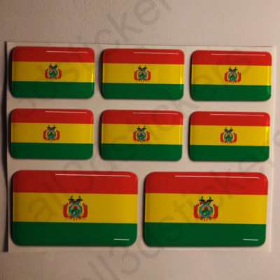Sticker Bolivia Resin Domed Stickers Bolivia Flag 3D Vinyl Adhesive Decal Car