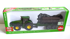 SIKU FARMER 1:50 DIE CAST TRATTORE JOHN DEERE CON RIMORCHIO FORESTALE  ART 1954