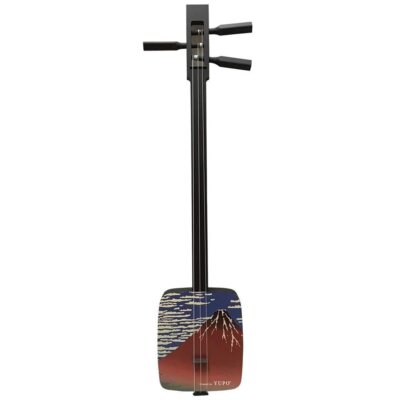 SANGENSI KIKUOKA Mini Tsugaru Shamisen Sansen Aka fuji with