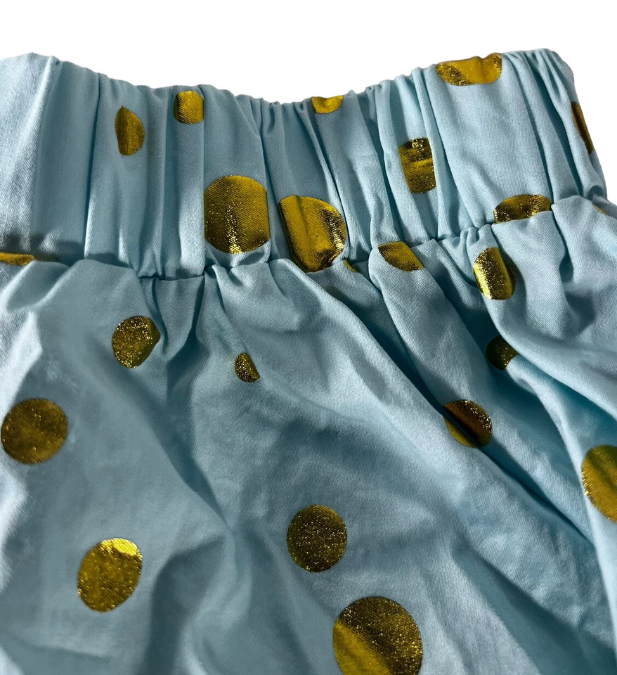 Falda Matilda Jane Verde Dorada Hola Encantadoras Niñas 8 Lunares Lámina Dorada Como Nueva Giro  Foto 4 de 4