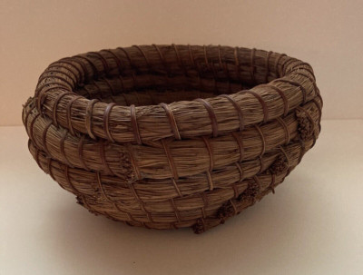 Dark Brown Heavy Wt. Basket Unbranded Rustic, Crude Non-Symmetrical Nicely Made