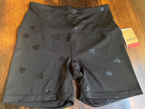 NEW with All Tags-Ladies Reebok 3" Inseam Logo Branded Black Compression Shorts