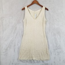 St John Evening Dress Women 8 Ivory Textured Knit Sequin Rhinestone Cocktail