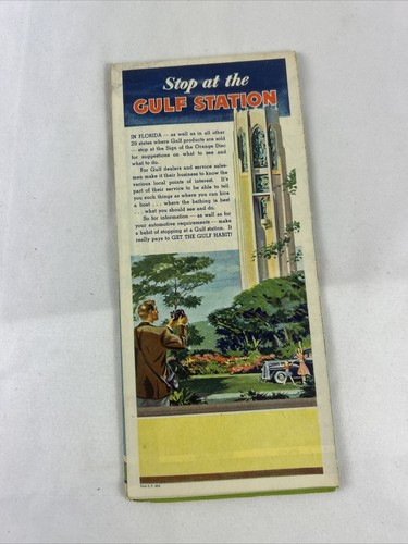 Florida Tour Guide Vacation Map Gulf Station Vintage 1950s Fishing Tips - Picture 2 of 10
