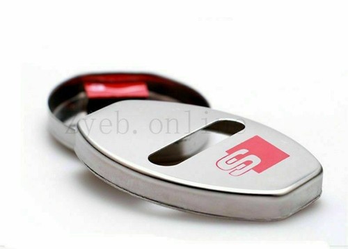 NEW 4X BLACK/silver AUDI Modified S SLine Door Lock Ring Protective Cover - Foto 6 di 10