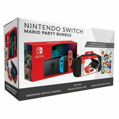 NINTENDO SWITCH 32GB NEON RED/BLUE CONSOLE with MARIO PARTY and