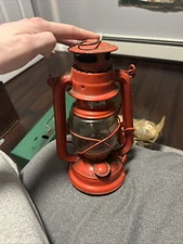 Vintage Red Lantern Dietz Comet 12" Tall Original Clear Glass