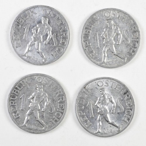 ÖSTERREICH Lot 4 Münzen 1 Schilling 1946 1947 1952 1957 - Bild 1 von 2