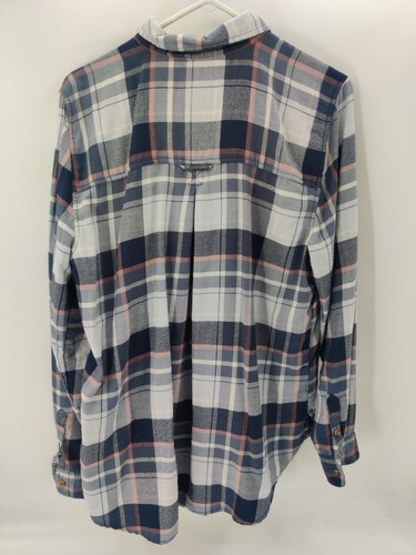 Camicia di flanella American Eagle AhhMazingly morbida vestibilità fidanzato donna XL blu a quadri - Foto 2 di 10