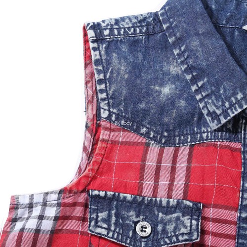 Bienzoe Girls Button Down Blouse Cowgirl Cotton Plaid Sleeveless Crop Tank Tops - Picture 52 of 102