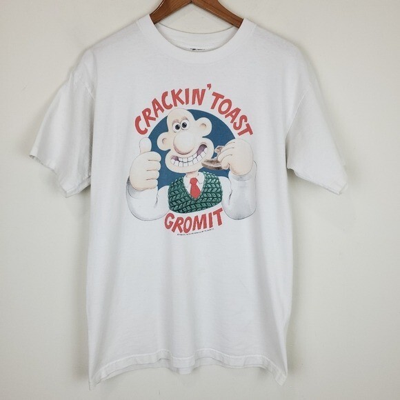 Vintage Wallace & Gromit "Crackin Toast" Short Sleeve… Gem