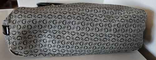 AUTHENTIC GUESS black grey SIGNATURE PVC LEATHER SHOULDER BAG HANDBAG purse P32 - Picture 6 of 14
