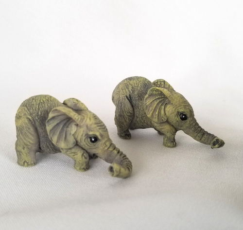 Miniature Elephant Family Figurines African Safari Decor - Picture 3 of 13