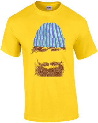 Hipster Outline Trendy Beard T-Shirt