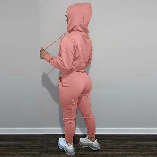 Ladies Jogger Set Long Sleeve Two Piece Outfit Women Loose Fit Jogging - Picture 116 of 141