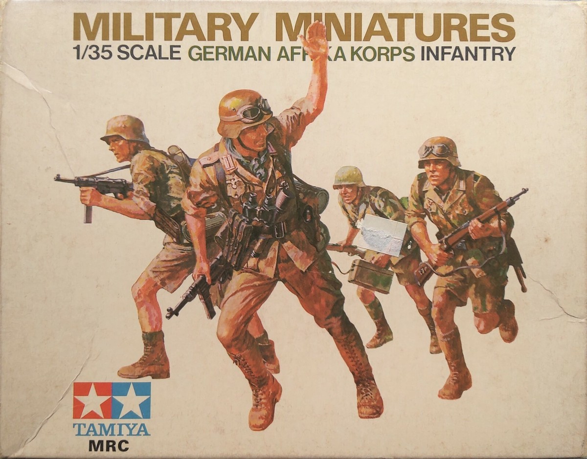 Tamiya 1/35 Scale German Africa Korps Infantry - Military Miniatures Kit #35008 Tamiya 1/35 Scale German Africa Korps Infantry - Military Miniatures Kit #35008
