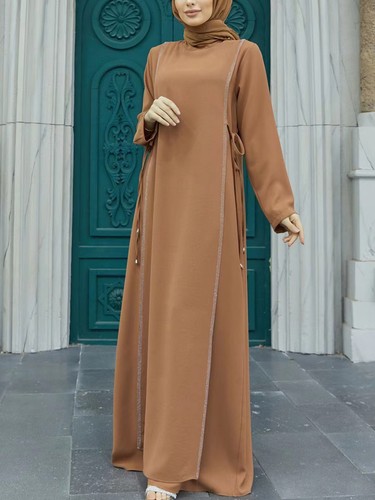 Muslim Islamic Dress Modesty Abaya Islamic Kaftan Robe Dubai Party Gown S-XL - Picture 43 of 50