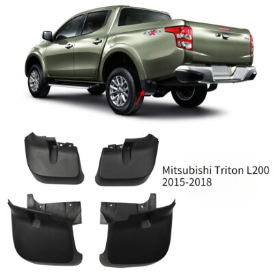 4x New Front & Rear Splash Guards Mud Flaps For Mitsubishi Triton L200 2015-2018