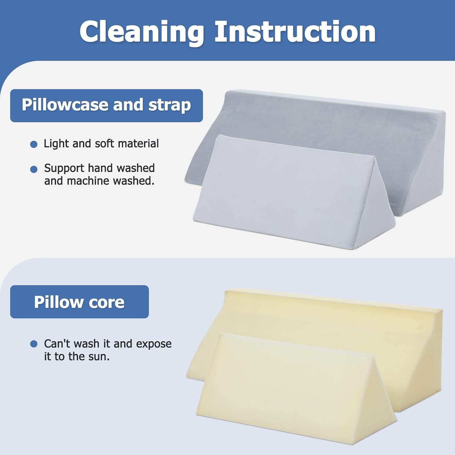 Wedge Pillow for Side Sleeping, Back Pillow for Side Sleeper, Bed Wedges & Bo...