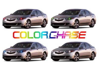 Color Chasing LED Headlight Flow Halo kit for Acura TSX 09-14