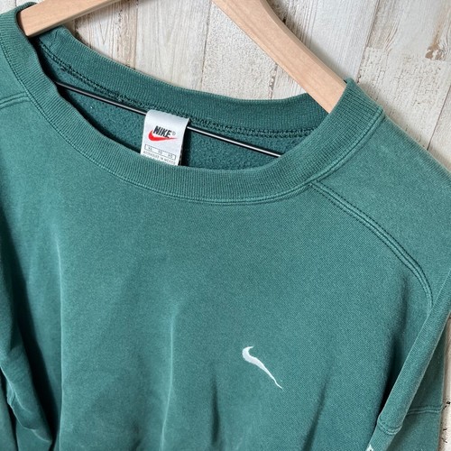 Vintage Y2K Nike Mini Swoosh Sweatshirt mit Rundhalsausschnitt Waldgrün Herren USA Größe XL - Bild 2 von 7