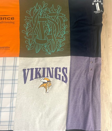 Handmade Sports Fan Quilt 36-pc Patchwork T-Shirts Football Basketball Baseball - Picture 5 of 12