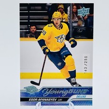 Egor Afanasyev DELUXE /250 💎 2023-24 Upper Deck #226 Young Guns Rookie