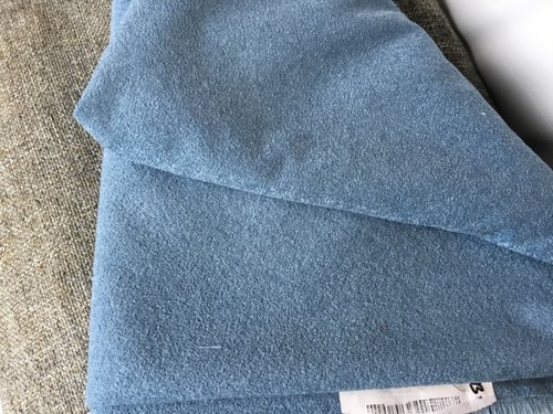1.75 x 138 cm fabric remnant PLAIN short pile chenille Nordic blue DFS - Picture 4 of 4