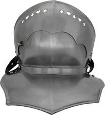 Medieval Larp Gothic steel Armor Suit Neck collar with bevor Armor Gorget