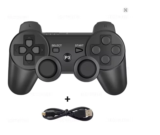 Lot De 3 Manettes PS3 Sans Fil DualShock 3 - Bleu, Blanc, Noir, Génériques Mais Neuves