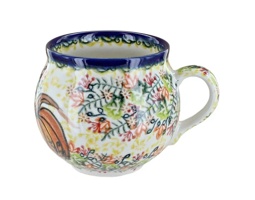Blue Rose Polish Pottery Harvest Festival Bubble Mug
