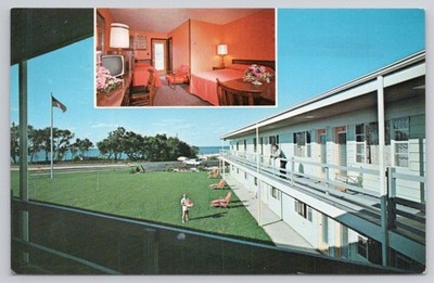 North Fork Motel Southold Long Island NY Vintage Postcard 1960s Resort View