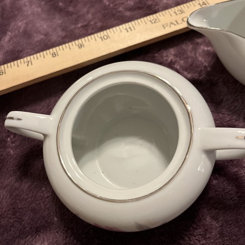 VINTAGE GamblesFINE CHINA FROM JAPAN Argent Rose SUGAR & CREAMER. SET - Picture 3 of 9